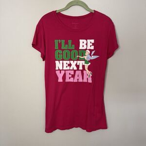 Tinker Bell Christmas Pink T-Shirt Youth XL Child Walt Disney World Holiday